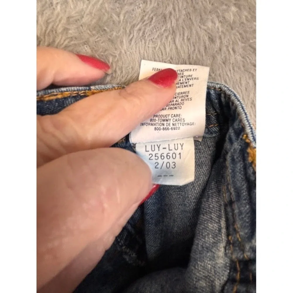 Tommy Hilfiger Vintage Y2K Denim Cargo Mini Skirt Blue Medium Wash Small